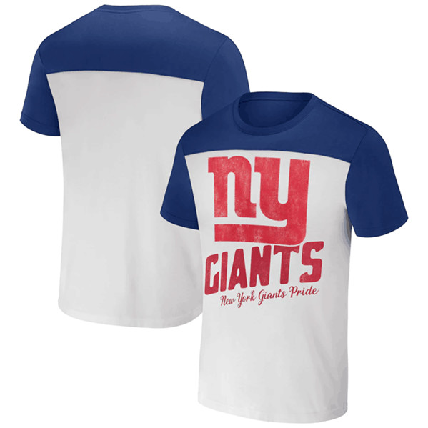 Men's New York Giants Cream/Royal x Darius Rucker Collection Colorblocked T-Shirt